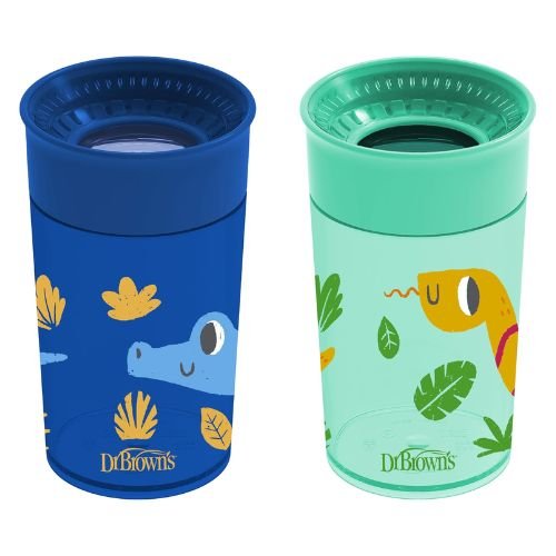 Dr. Brown's Cheers 360 – Vaso entrenador sin boquilla, 2 unidades, +9 meses