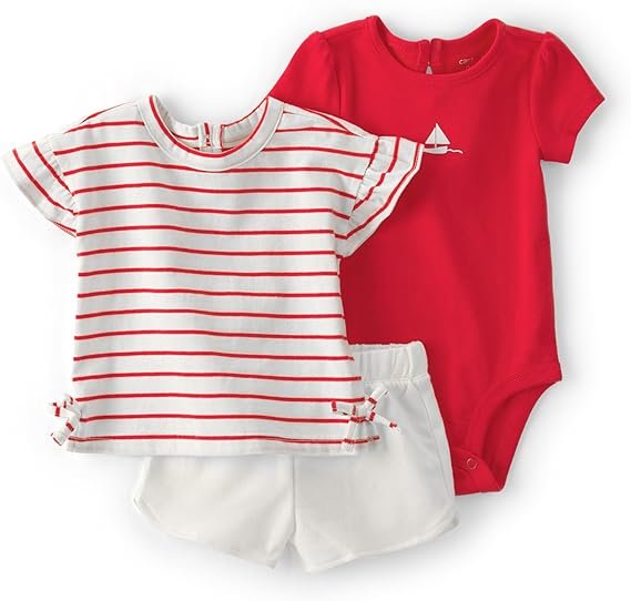 Carter's Conjunto corto de 3 piezas para niña